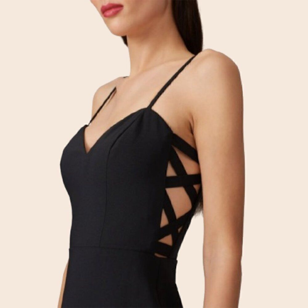 Theia Chiara Side Cutout Panel Column Gown Size 2 - Picture 2 of 16